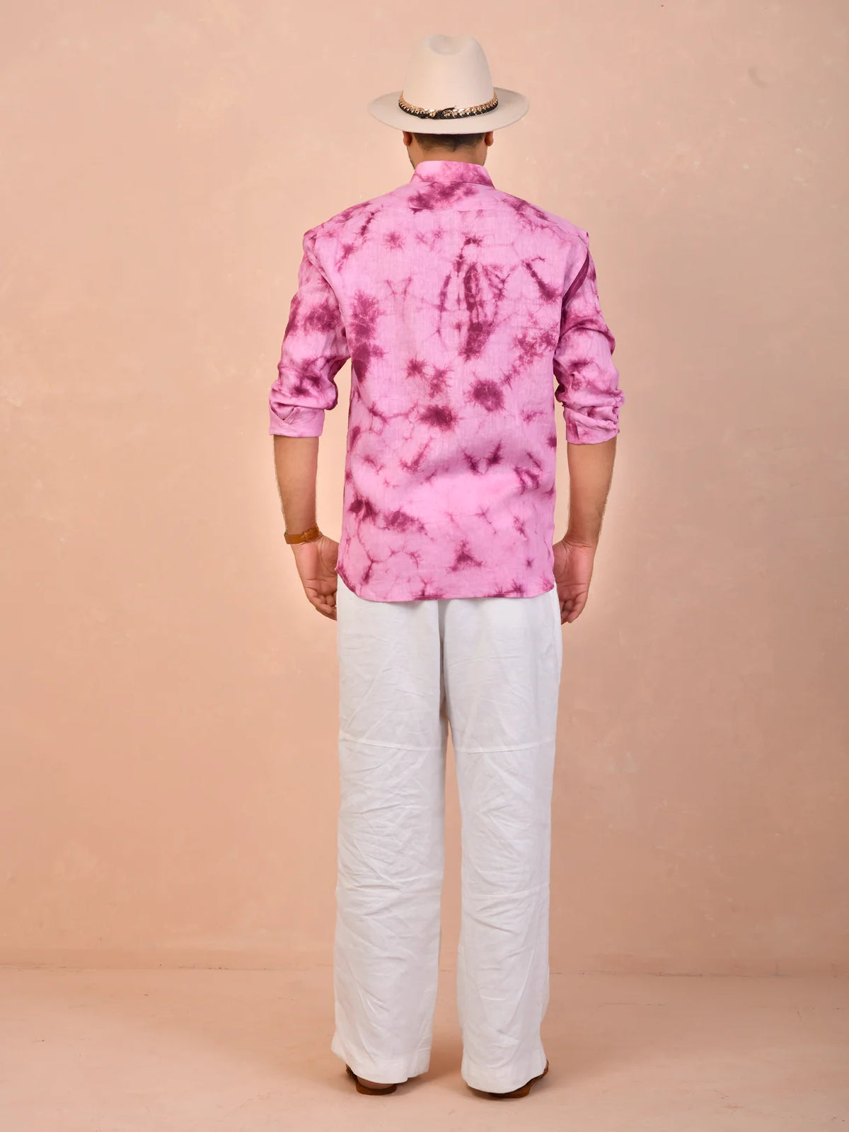 Tie & Dye Berry pure linen shirt