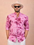 Tie & Dye Berry pure linen shirt
