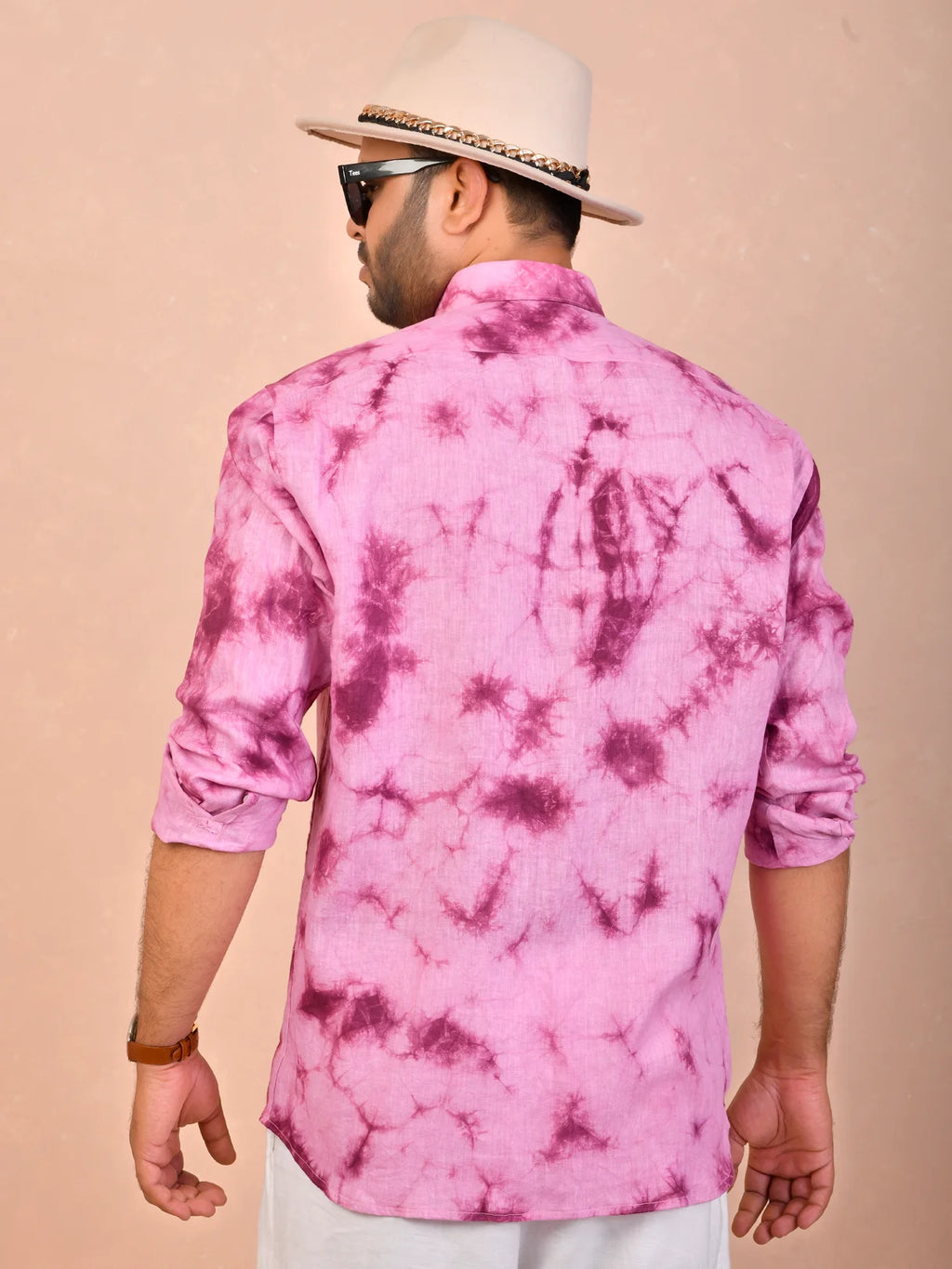 Tie & Dye Berry pure linen shirt