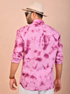 Tie & Dye Berry pure linen shirt