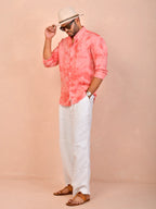 Tie & Dye Rose Pink pure linen shirt