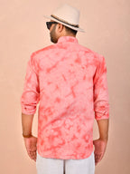 Tie & Dye Rose Pink pure linen shirt