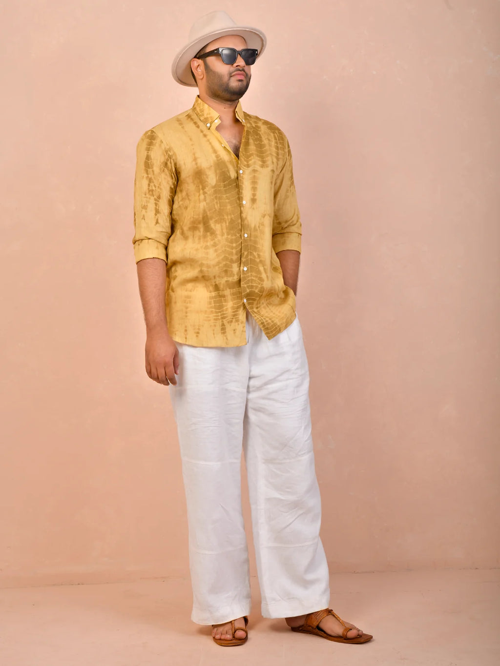Tie & Dye Ochre Yellow pure line shirt