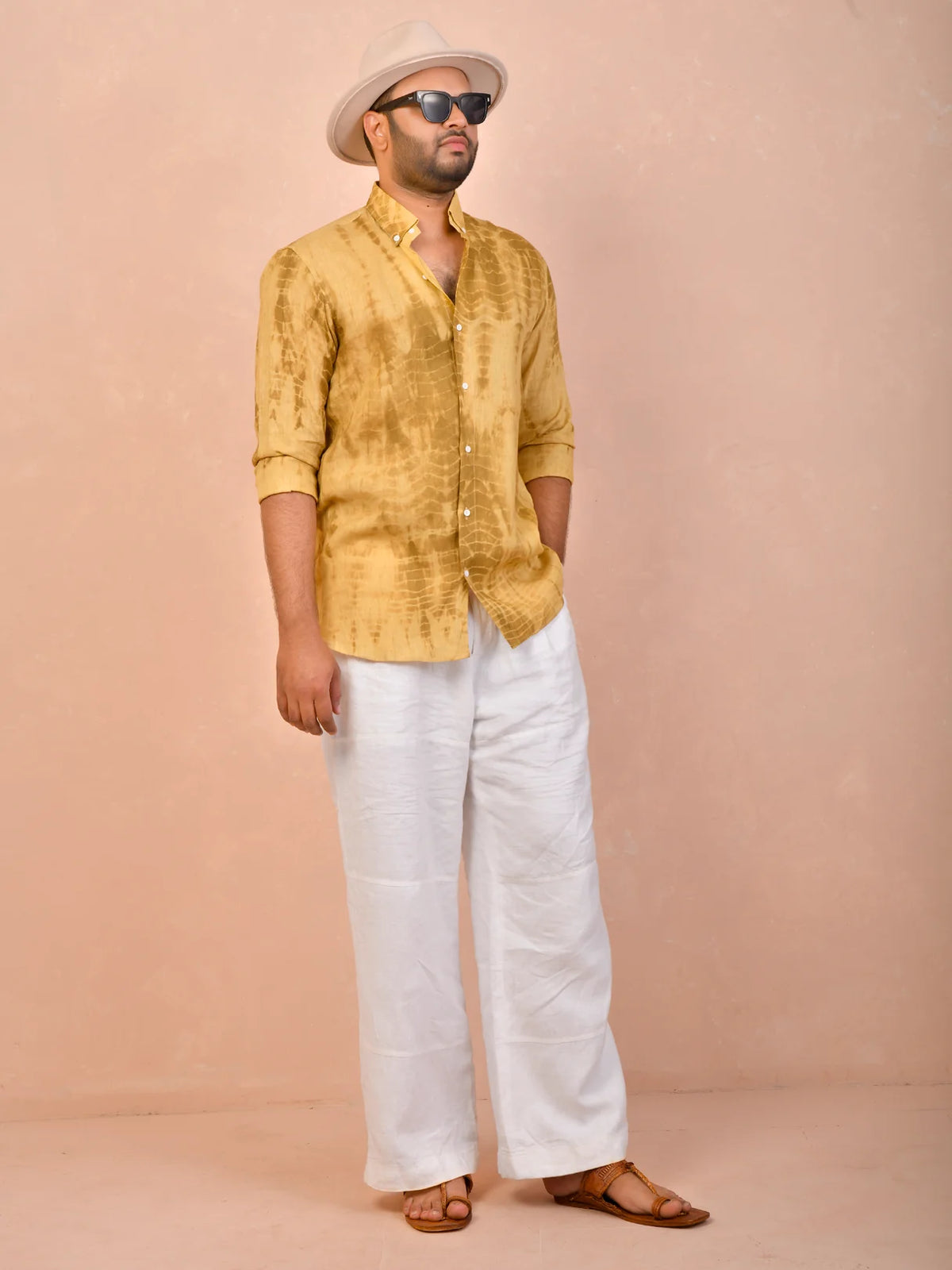 Tie & Dye Ochre Yellow pure line shirt