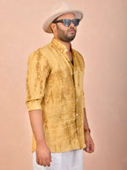 Tie & Dye Ochre Yellow pure line shirt