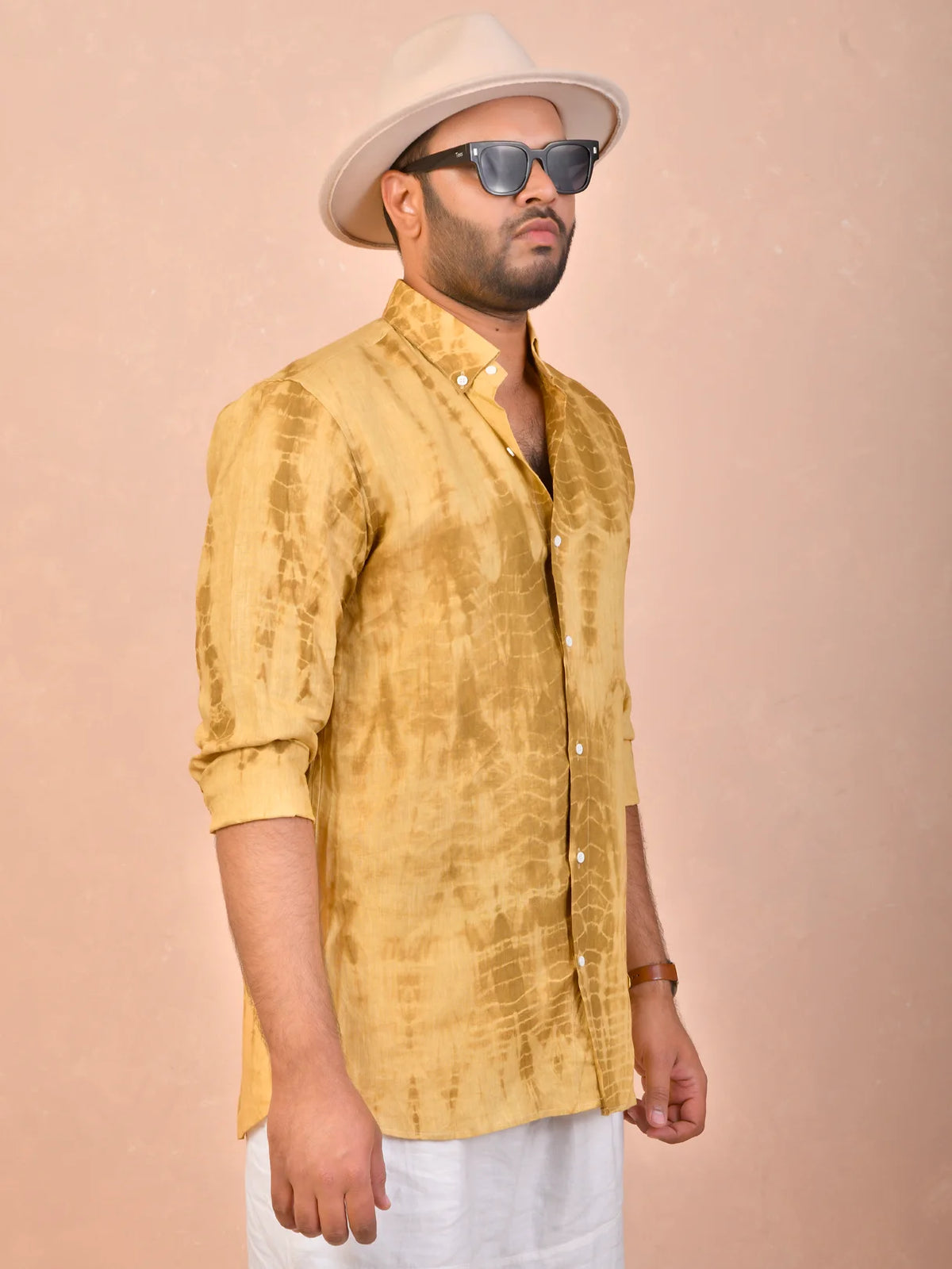 Tie & Dye Ochre Yellow pure line shirt