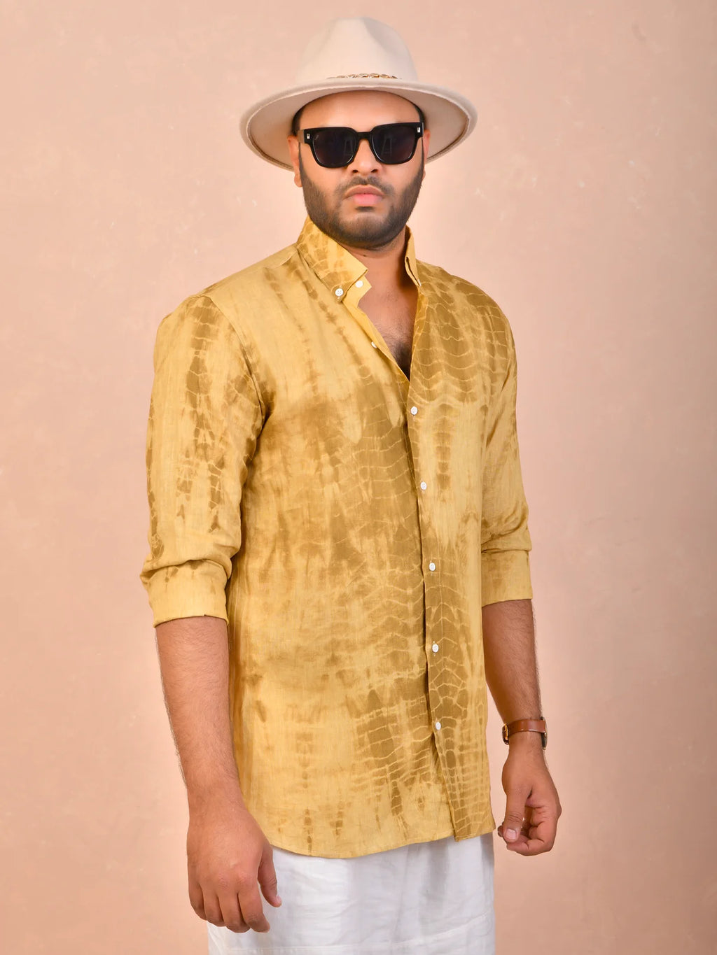 Tie & Dye Ochre Yellow pure line shirt