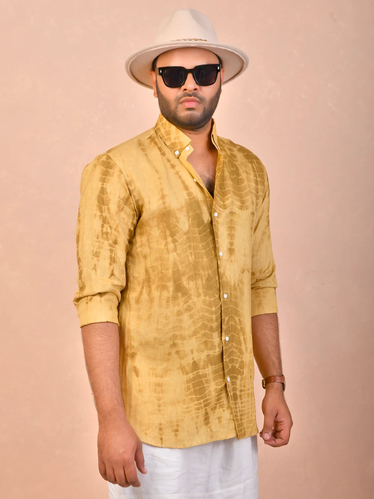 Tie & Dye Ochre Yellow pure line shirt