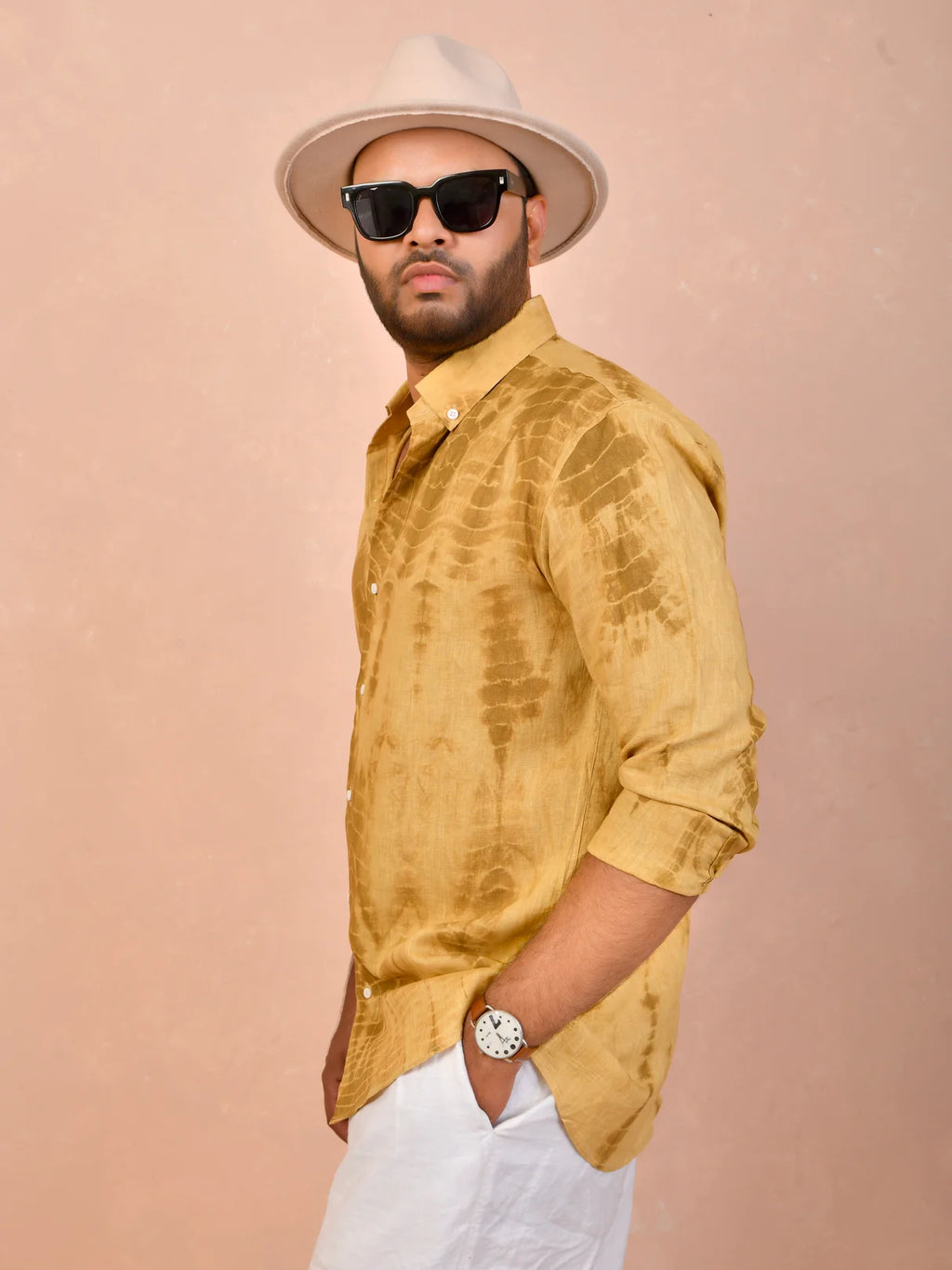 Tie & Dye Ochre Yellow pure line shirt
