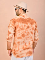 Tie & Dye Amber Tan pure linen shirt