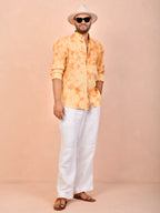 Tie & Dye Marigold pure linen shirt
