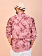 Tie & Dye Burgundy pure linen shirt