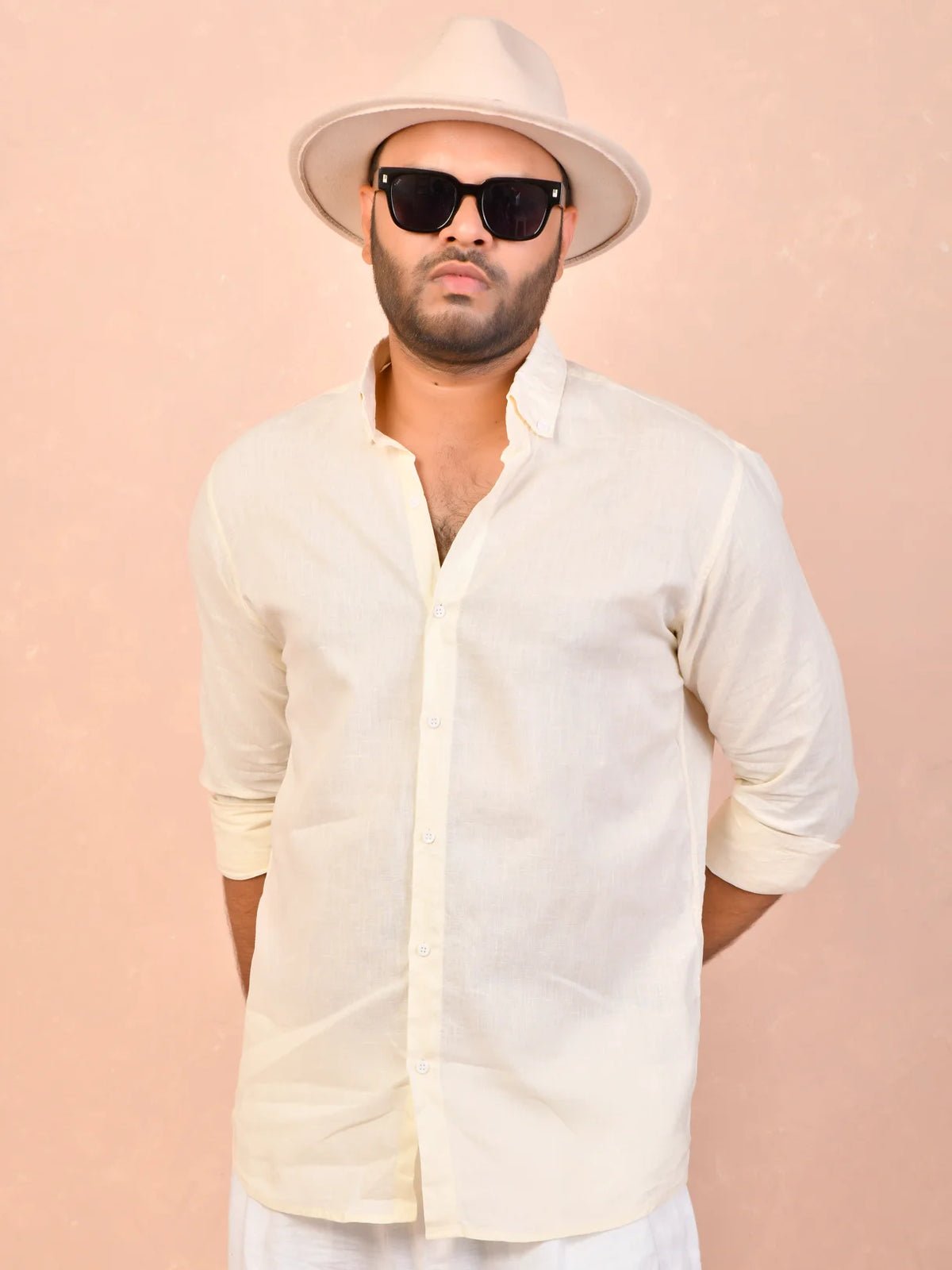 Off-White solid pure linen shirt