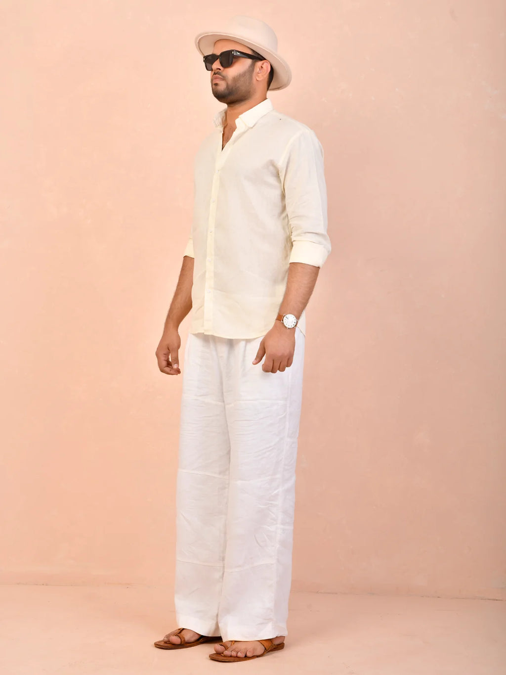 Off-White solid pure linen shirt