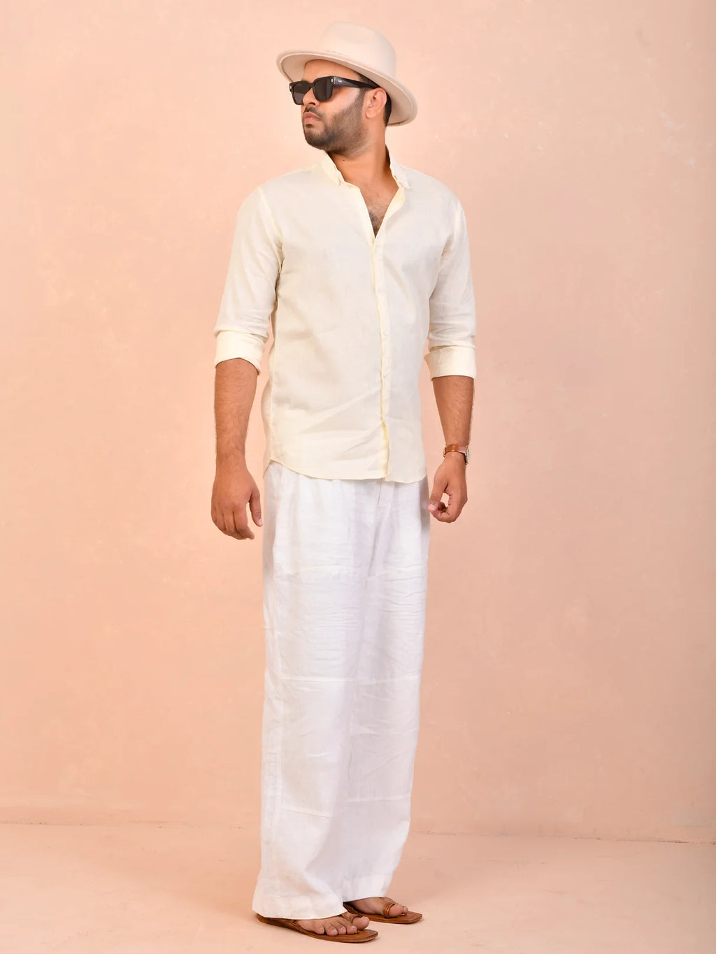 Off-White solid pure linen shirt