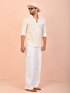 Off-White solid pure linen shirt