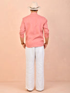 Dusty Rose solid pure linen shirt