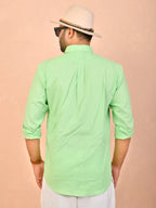 Pastel Lime solid pure linen shirt