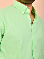 Pastel Lime solid pure linen shirt