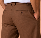 Chocolate Brown Pure Linen Trousers Men