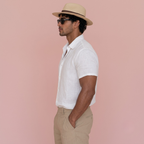 Pure Linen White Half Sleeves Shirt