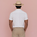 Pure Linen White Half Sleeves Shirt