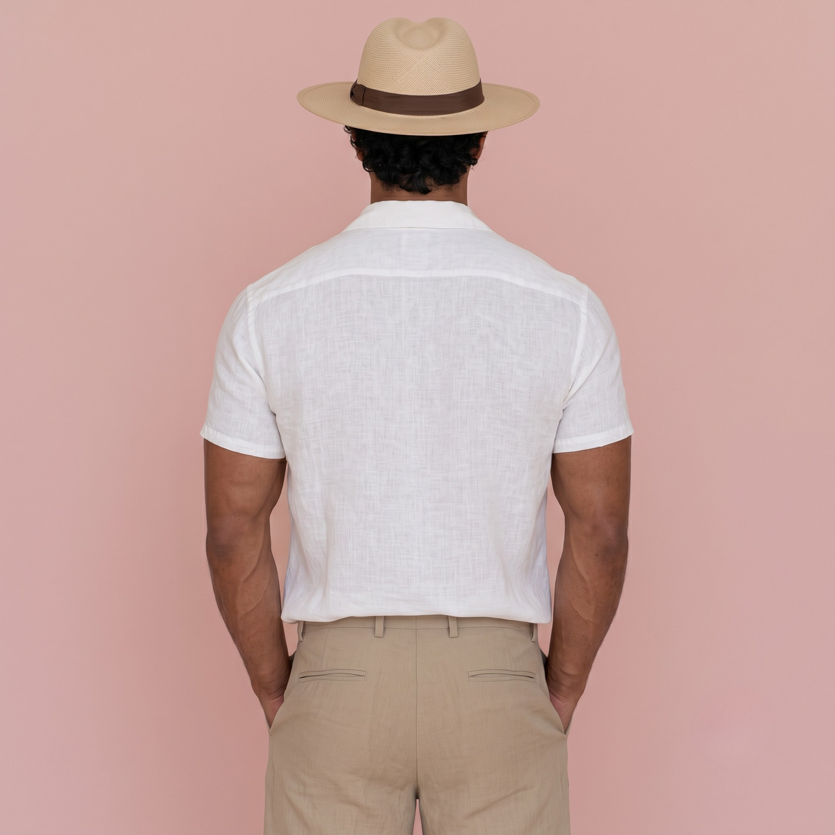 Pure Linen White Half Sleeves Shirt