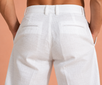 luxury White Pure Linen Trousers Men