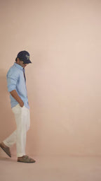 Solid Pastel Blue Pure Linen Shirt
