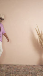 Solid Pastel Lilac Pink Pure Linen Shirt