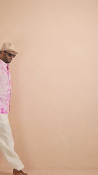 Tie & Dye Candy Pink pure linen shirt