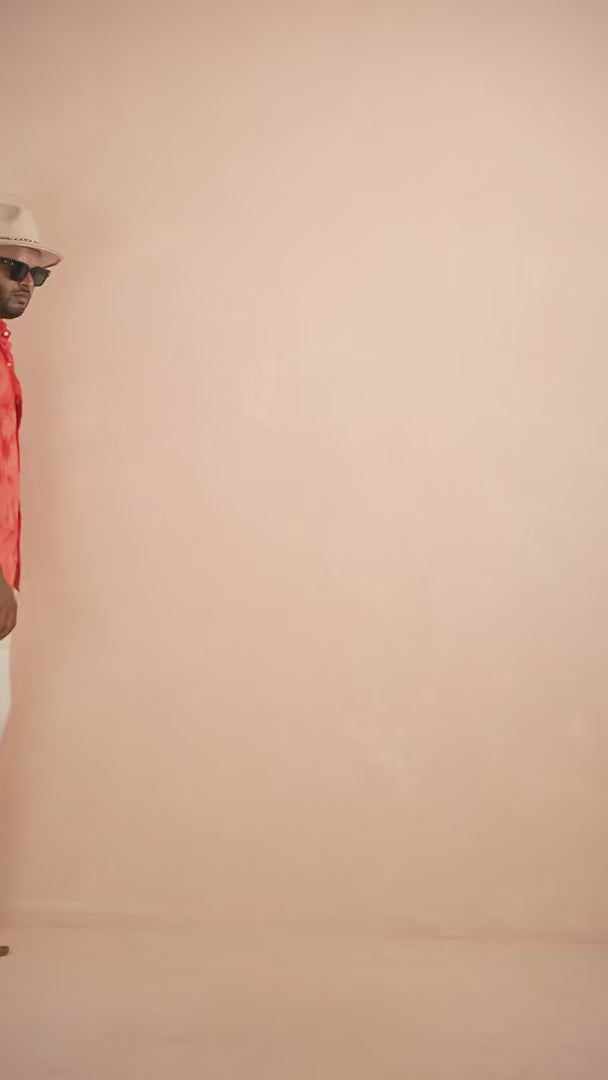 Tie & Dye Watermelon pure linen shirt