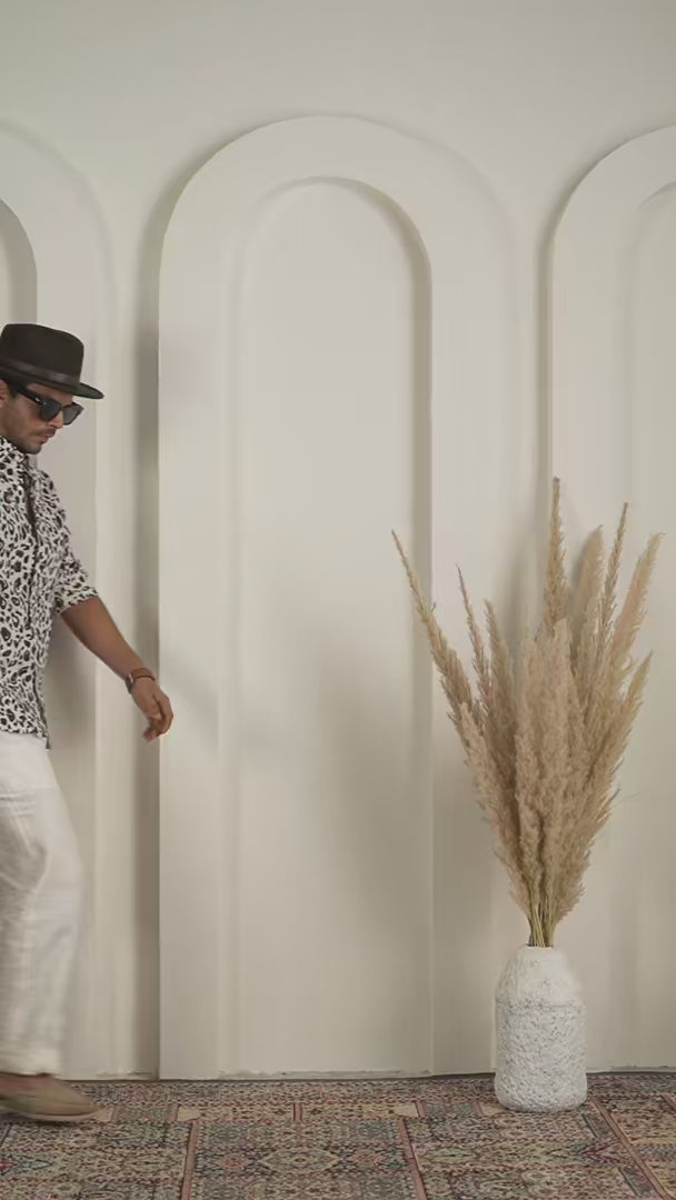 Block Print Brown Pure Linen Shirt
