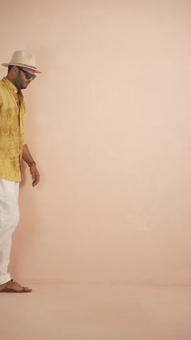 Tie & Dye Ochre Yellow pure line shirt