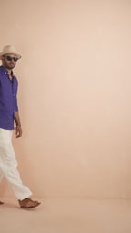 Solid Cobalt Blue Pure Linen Shirt