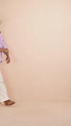 Tie & Dye Light Purple Pure Linen Shirt
