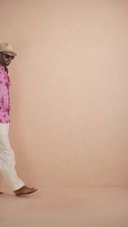 Tie & Dye Berry pure linen shirt