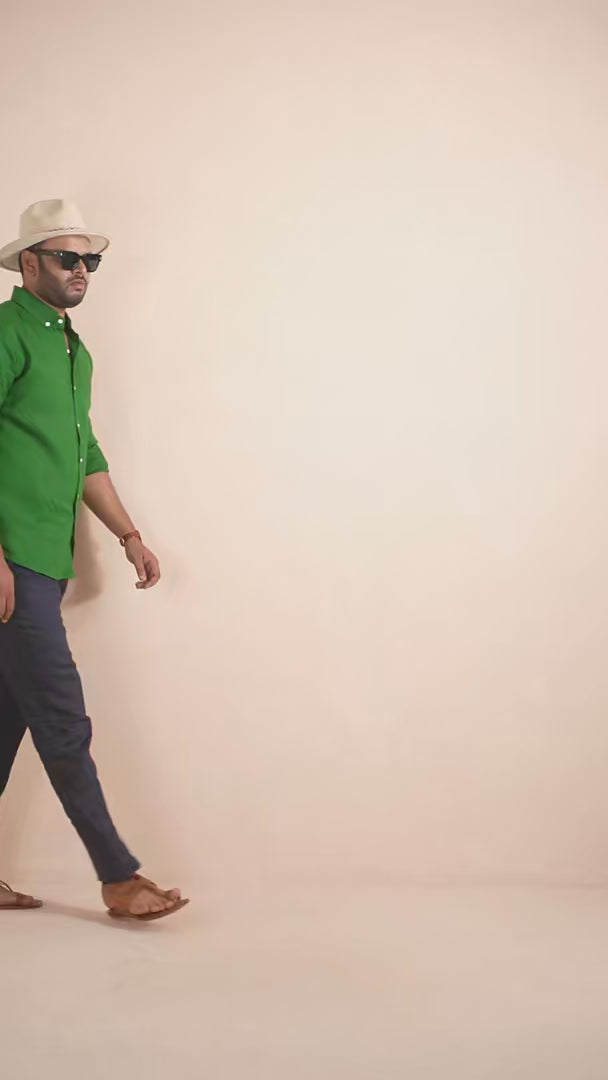 Emerald Green Pure Linen Shirt