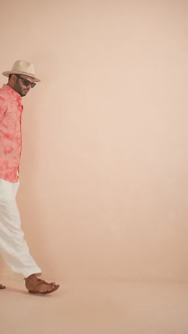 Tie & Dye Rose Pink pure linen shirt