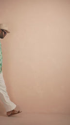 Seafoam Green Tie-Dye pure linen shirt