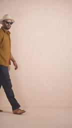 Mustard Brown Pure Linen Shirt