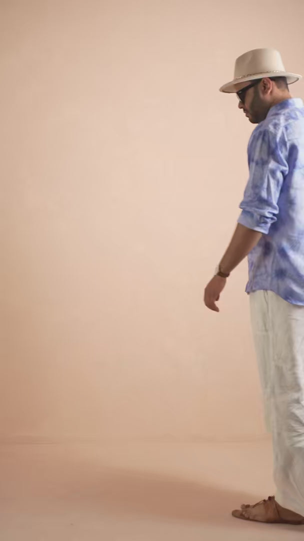 ocean marble wash tie & dye pure linen shirt