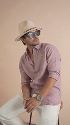 Bandhani Dusty Mauve Pure Linen Shirt