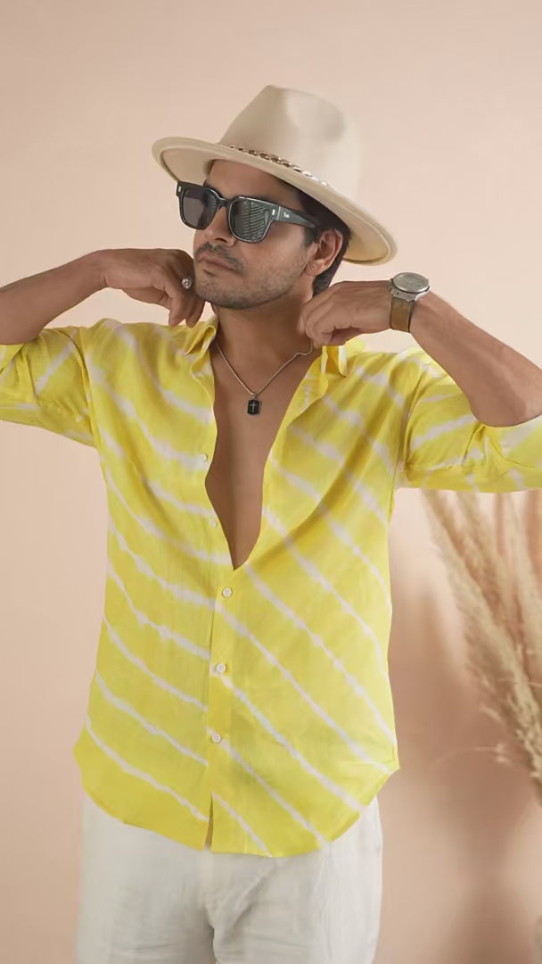 Leheriya Butter Yellow Pure Linen Shirt