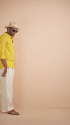 Tangerine Orange Pure Linen Shirt