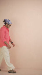 Salmon Pink Pure Linen Shirt
