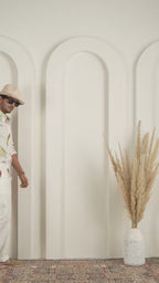 Floral Block Print Green Pure Linen Shirt