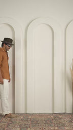 Solid Terracotta Orange Pure Linen Shirt