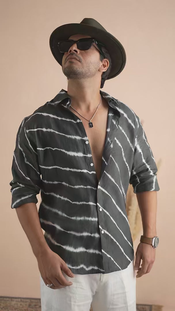Leheriya Black Pure Linen Shirt