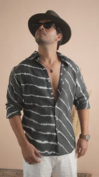 Leheriya Black Pure Linen Shirt